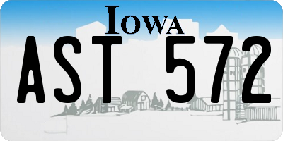 IA license plate AST572