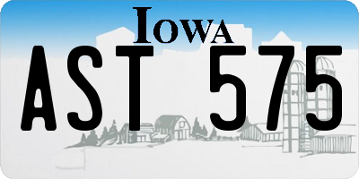 IA license plate AST575