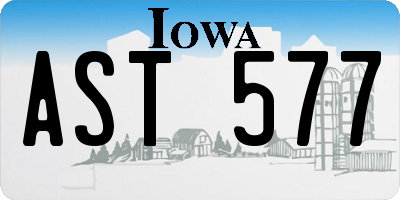 IA license plate AST577