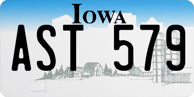 IA license plate AST579