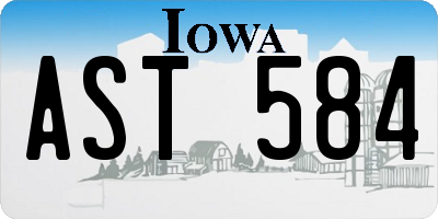 IA license plate AST584
