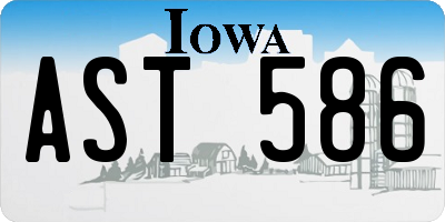 IA license plate AST586