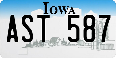 IA license plate AST587