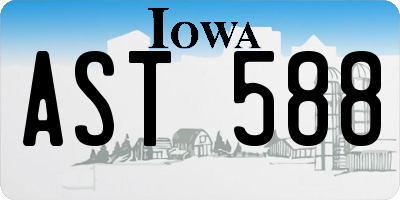 IA license plate AST588