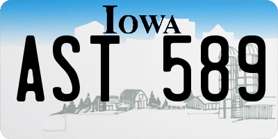 IA license plate AST589