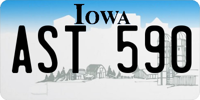 IA license plate AST590