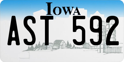 IA license plate AST592