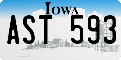 IA license plate AST593