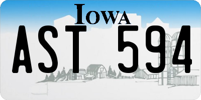 IA license plate AST594