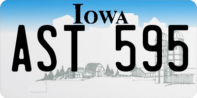 IA license plate AST595