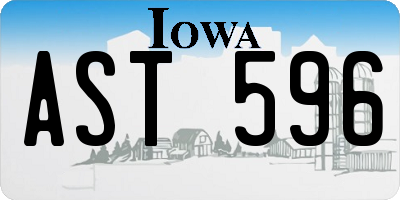 IA license plate AST596