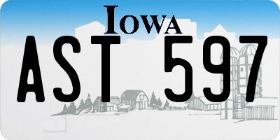 IA license plate AST597