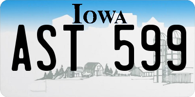 IA license plate AST599