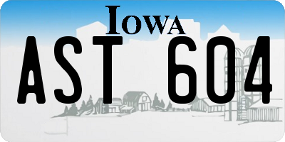 IA license plate AST604