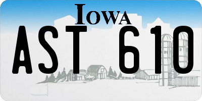 IA license plate AST610