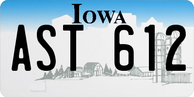 IA license plate AST612