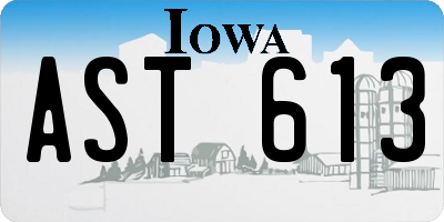 IA license plate AST613