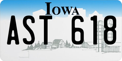 IA license plate AST618