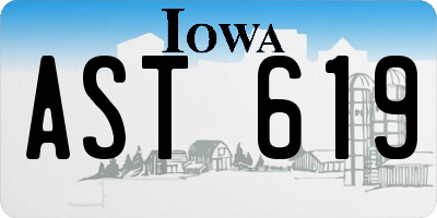 IA license plate AST619