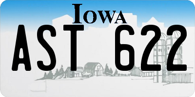 IA license plate AST622