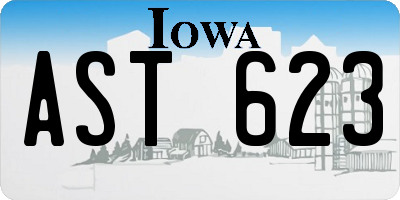 IA license plate AST623