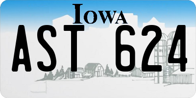 IA license plate AST624