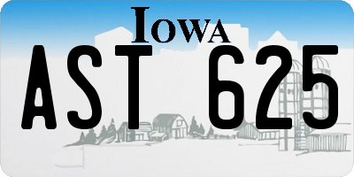 IA license plate AST625