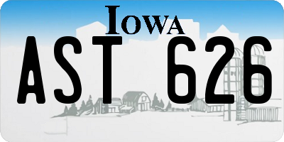 IA license plate AST626