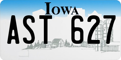 IA license plate AST627