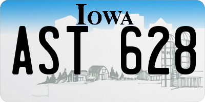 IA license plate AST628