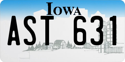 IA license plate AST631