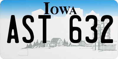 IA license plate AST632