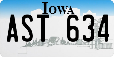 IA license plate AST634