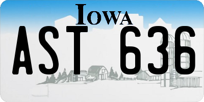 IA license plate AST636