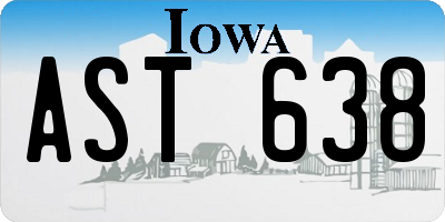 IA license plate AST638
