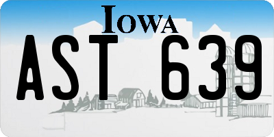 IA license plate AST639