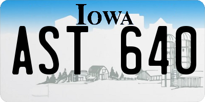 IA license plate AST640