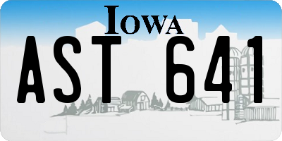 IA license plate AST641