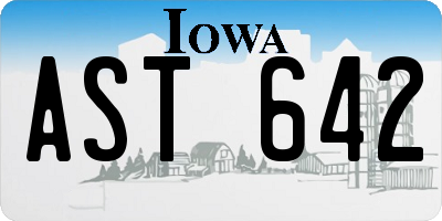 IA license plate AST642