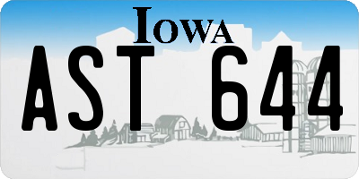IA license plate AST644
