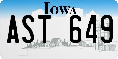 IA license plate AST649