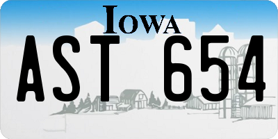 IA license plate AST654
