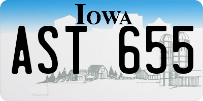 IA license plate AST655