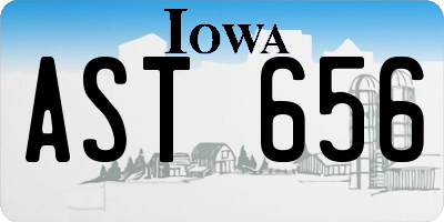 IA license plate AST656