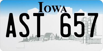 IA license plate AST657