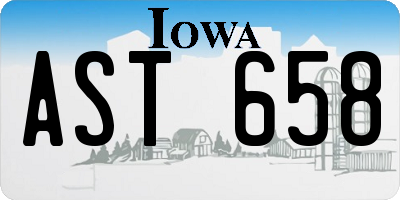 IA license plate AST658