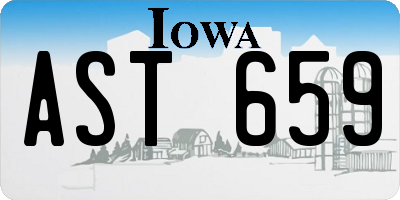 IA license plate AST659