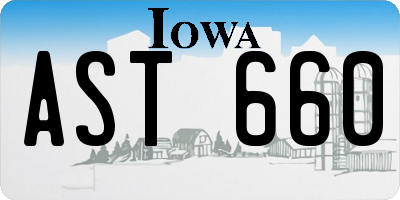 IA license plate AST660