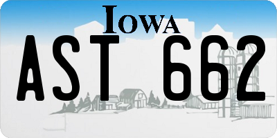 IA license plate AST662