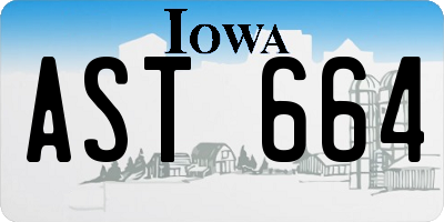 IA license plate AST664